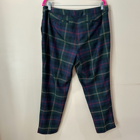Talbots Hampshire Ankle Pants Plaid Green Mid Rise Women 14P Holiday Christmas - Picture 3 of 8